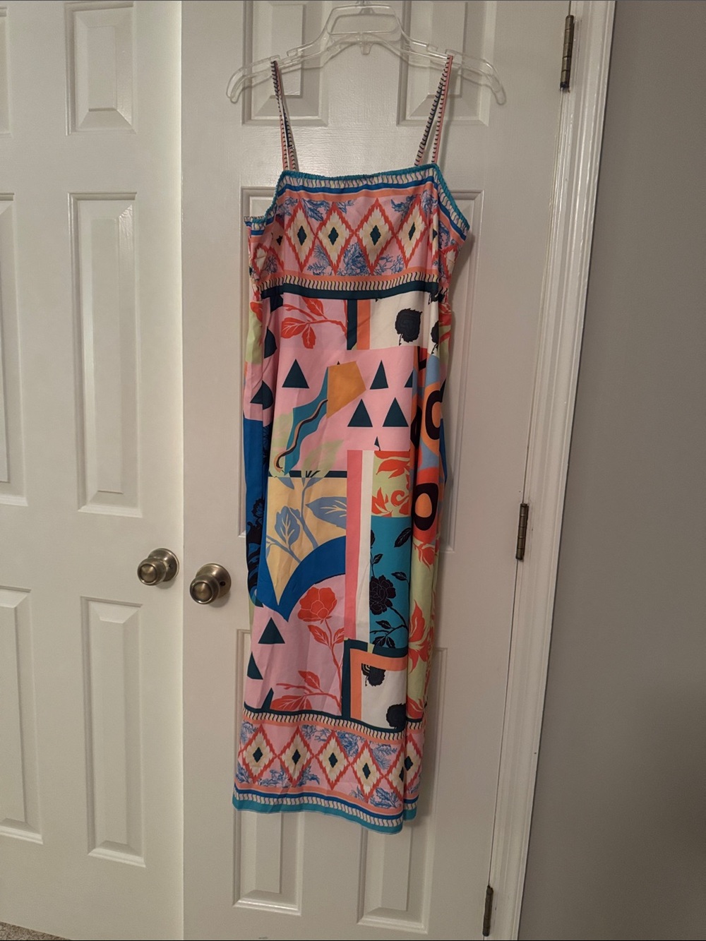 Vibrant Multicolor Printed Maxi Slip Dress